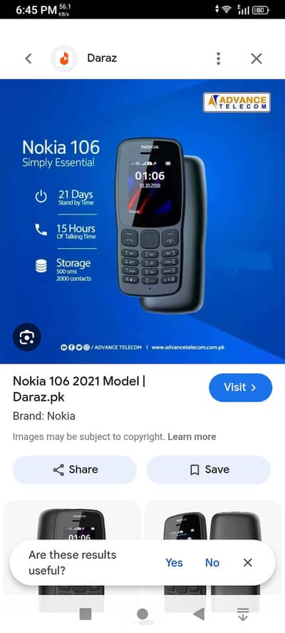 Nokia 106 only mobile whatpp 03426188485