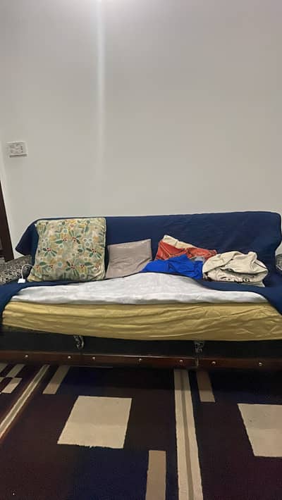 3 seater sofa bed with drawers.
