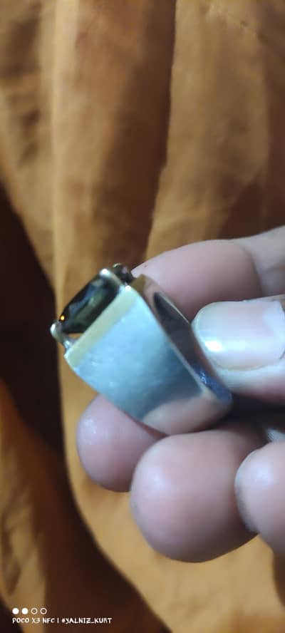 silver, Chandi ki Angothi Mossienite gem + Chandi