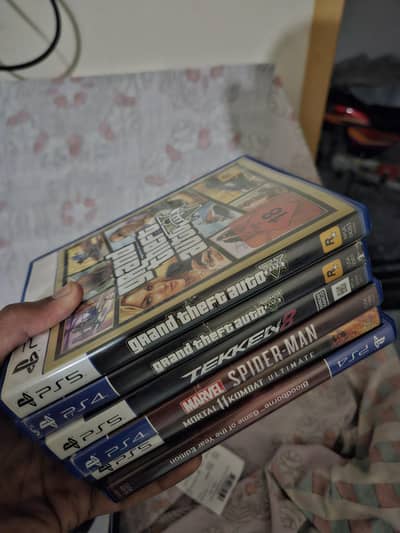 ps5 cds ps cds games gta mortal spider man tekken 8