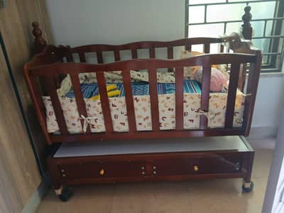 wooden baby cot