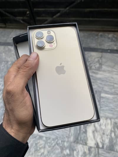 Iphone 13 pro max 256gb full box non pta golden