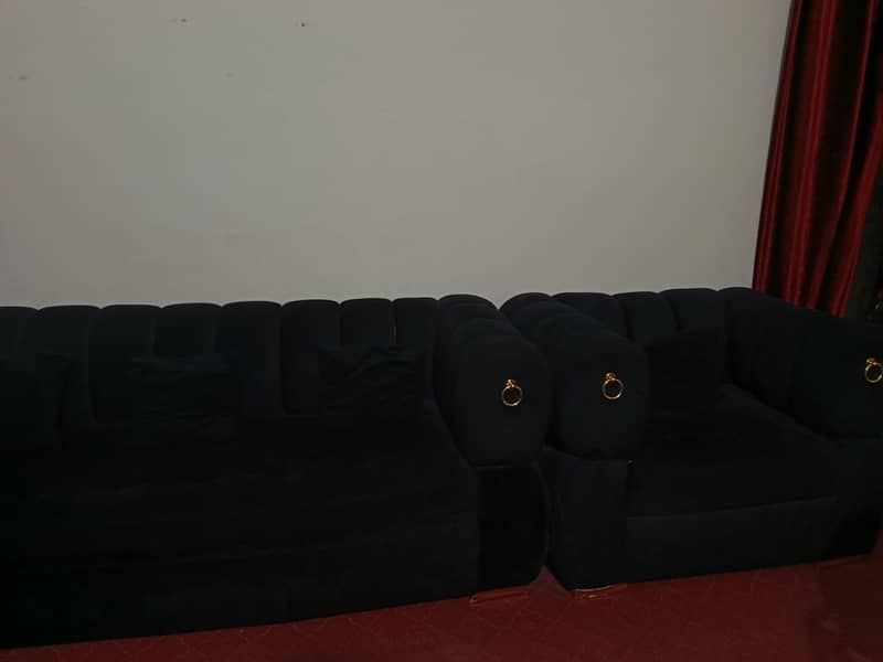 Velvety Black Sofas Set 5