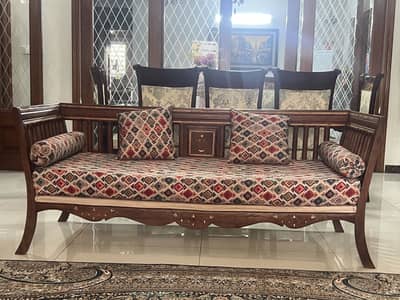 Solid Sheesham wood 3 seater sofa
