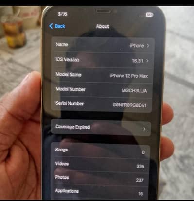 I phon 12 pro max jV 128GB