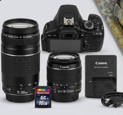 Canon 500D Pro Starter Kit | Dual Lens (18-55mm + 75-300mm)