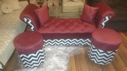 Settee ,puffies and cushion customized