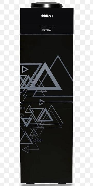 Water Dispenser Crystal 3 Taps Triangle Black Glass door