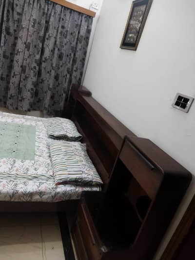 pure wooden bed with 2-fixed side boxes