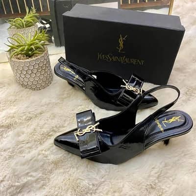 black ysl style fancy women Rexine heels size 6-12