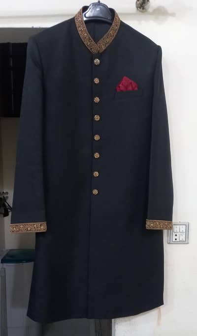 Just like Brand New Sherwani Black with gold work
