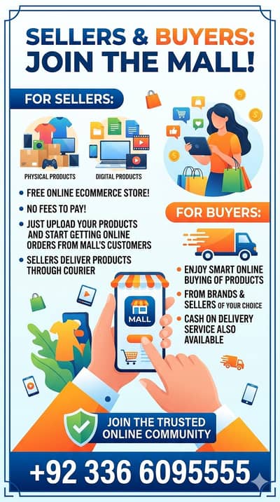 Hi Business Owners Get (No Fees/Rent) Free Online Store in MallPk. com