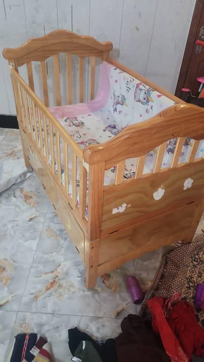 Little Newborn Wooden Baby Cot