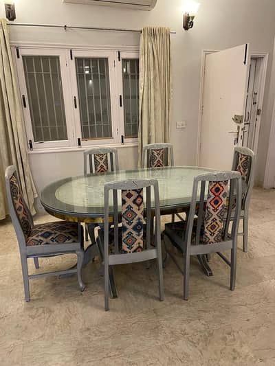 DINING TABLE WITH CHAIRS AND DRAWERS