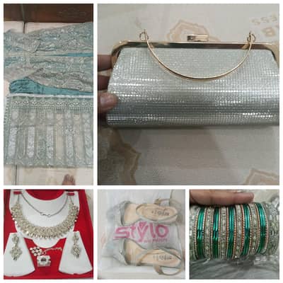 Bridal Dress alongwith set, clutch, bangles and 2 pairs of shoes