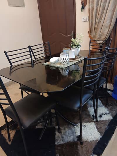 Iron rod dinning table