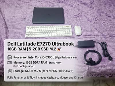  Dell Latitude E7270 Ultrabook | 16GB RAM | 512GB M2 SSD 
