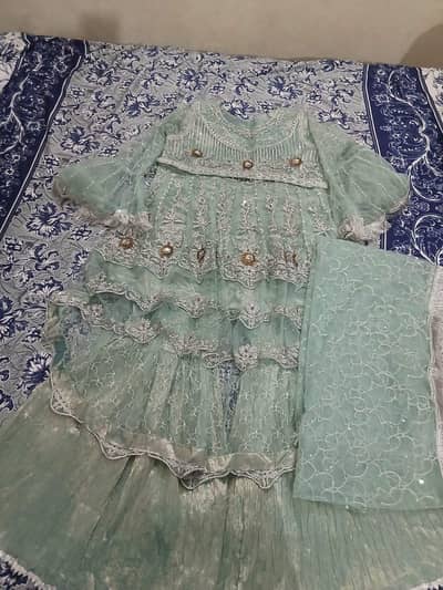 fully embroidered frock  with some moti work