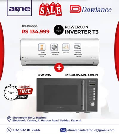Dawlance 1 ton t3 inverter + dawlance 295 micro