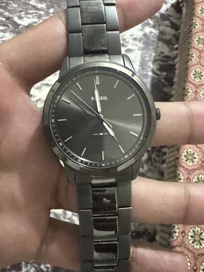Fossil Minimalist Slim Three Hand Black Stainless Steel watch