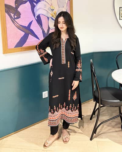 Karandi Embroidered Front & Sleeves | Wholesale Clearance