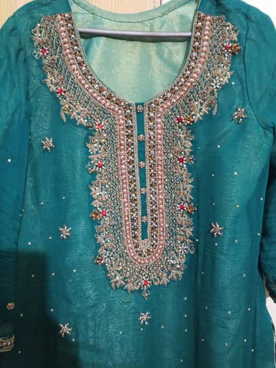 heavy work three piece suit for weddings available elegant colour