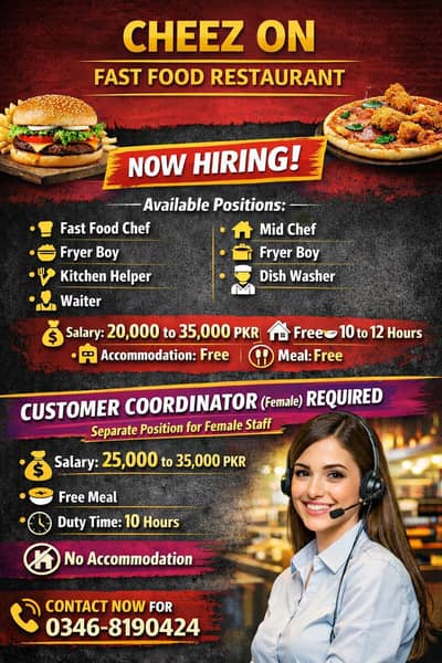 Restaurant Staff Required
