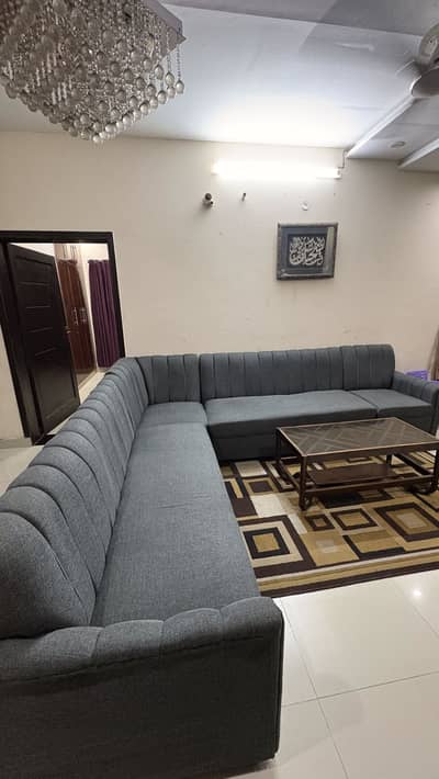 Modern L-Shaped Corner Sofa – Stylish Grey | 7 Seater