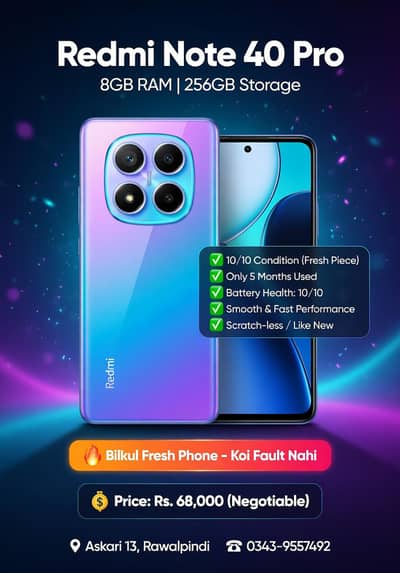 “Fresh Redmi Note 40 Pro for Sale | Best Deal ”