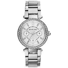 Michael Kors Women’s Quartz Stainless Steel Silver Dial 33mm Watch