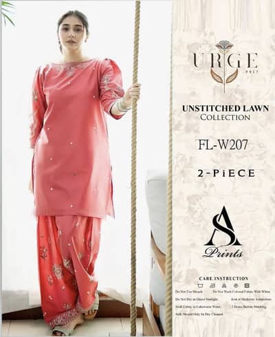 Premium Unstitched Lawn 2 Piece Suit – Summer Collection | COD