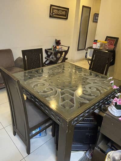 Wooden dining table for 4