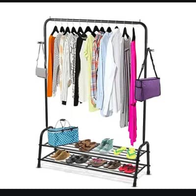 cloth hanging and shoe rack