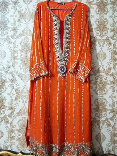 party wear dress with koradabka work brand Khudabaksh