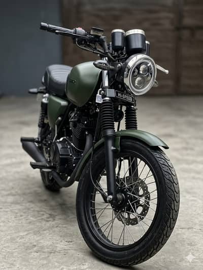 Custom Café Racer 150cc | Unique Matte Army Green Installment For sale