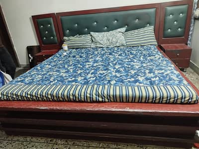 Urgent sale king size lasani bed with side tables