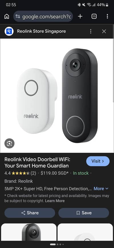 Reolink Door Bell 5MP Ip Camera Built in Two Way Talk