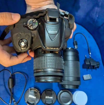 Nikon D5300 DSLR [Wifi] 18-55mm VR DX full kit + 70-300mm lens + box