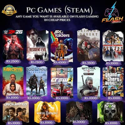 Steam Games at Highly Competitive prices '" Limited Time Offer "