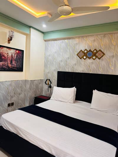 Pr day 1 bedroom furnished apartment available for rent Short Stay in Islamabad