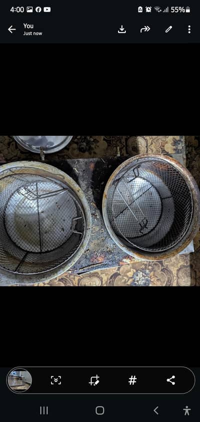 double gas frying machine