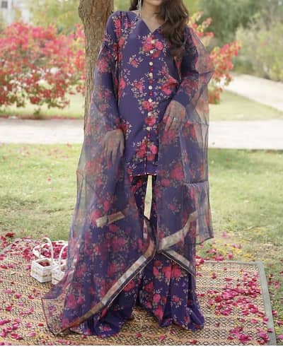 Floral Gharara Ripret Brand