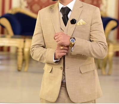 Men’s Premium Beige 3 Piece Suit