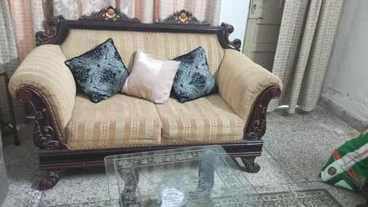 Pure Wood Sofa Set with New poshish best Quality