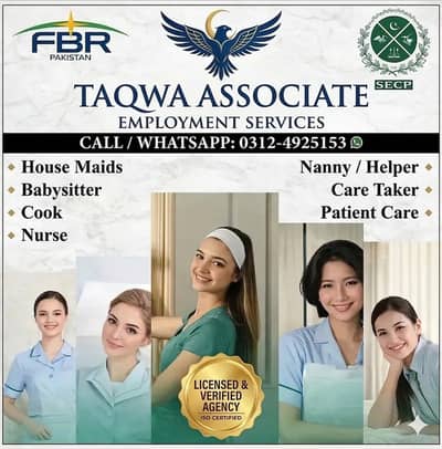 Maid / House Maids / cook / chef / Baby Sitter Filipino maid availabl