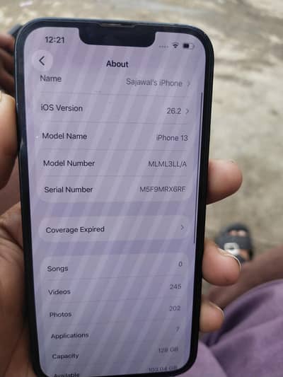 iphone 13. jv. . waterpack. face ide oky. 10.9 condition  battery health 83