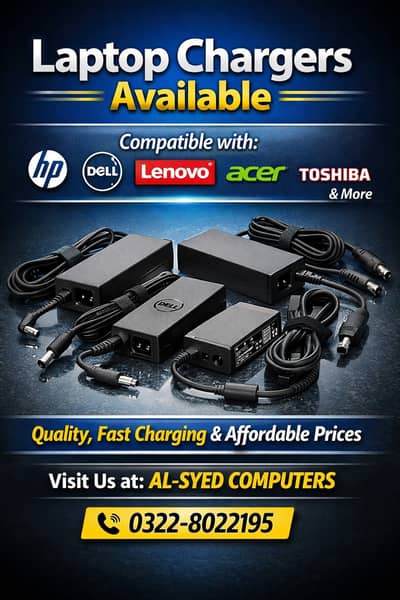 DELL HP LENOVO CHARGER AVAILABLE
