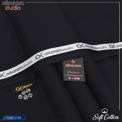 Black Men's Unstitched Soft Cotton Suit with 8 Buttons