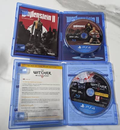 The Witcher Wild Hunt Game of the year edition and Wolfenstein 2