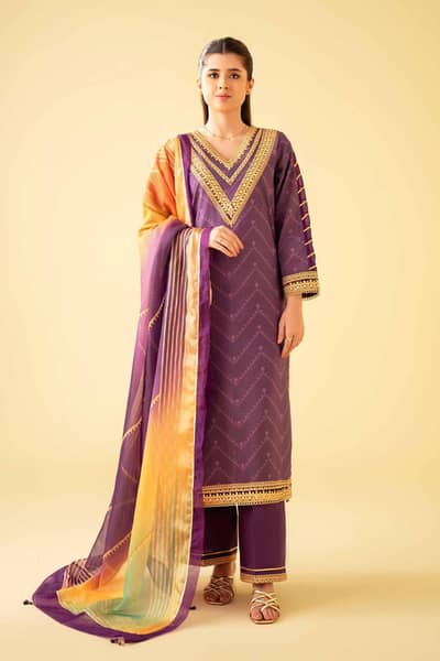 Nishat 3 Piece Embroidered Lawn Suit